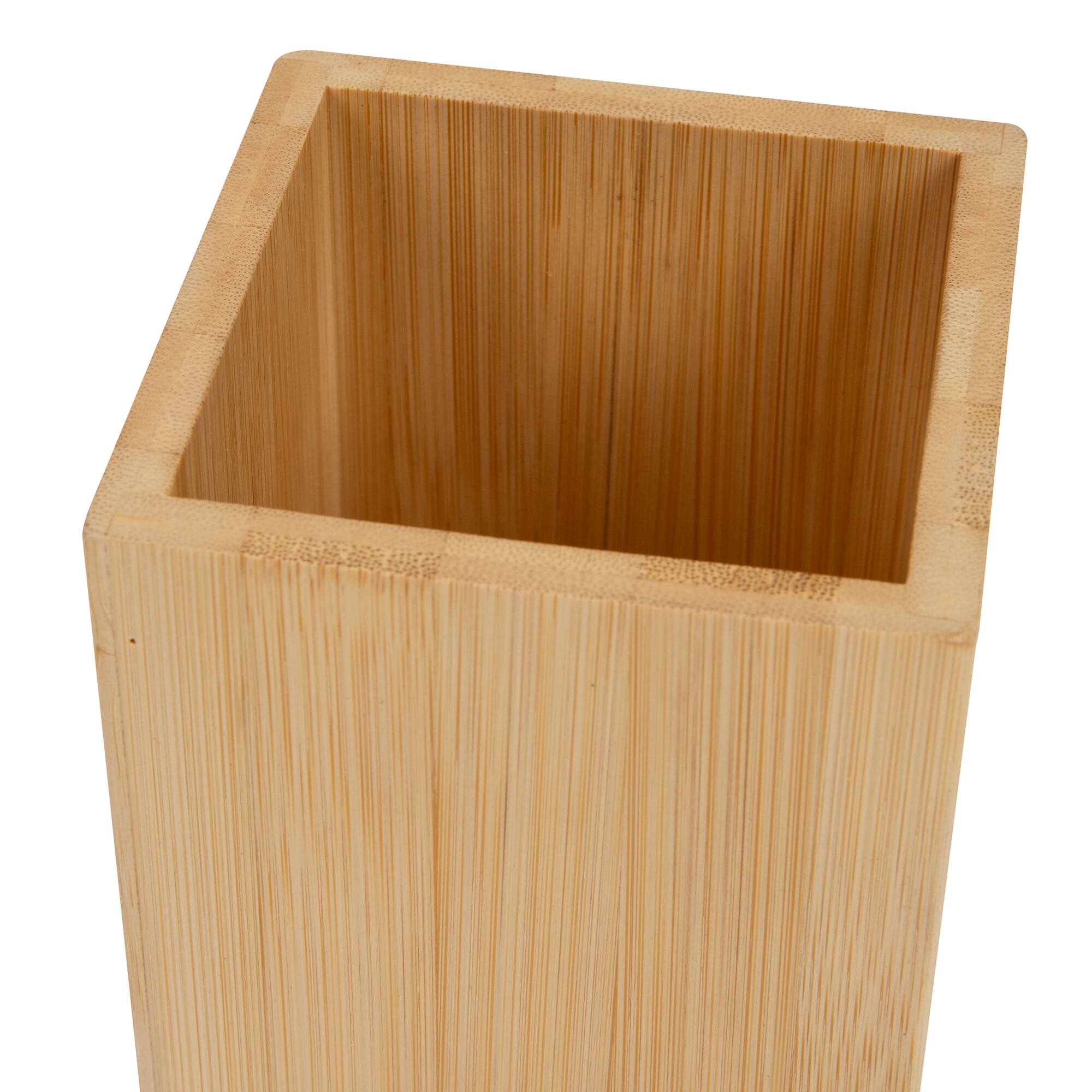 Mind Reader Pen Cup, Accessory Holder, Desktop Organization, Office, Bamboo, Brown